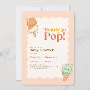 Ice Cream Cute Summer Popsicle Baby Shower Invitation