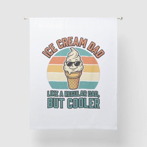 Ice Cream Dad Vintage Funny Cooler Dad Shirt Desig Sheer Curtains