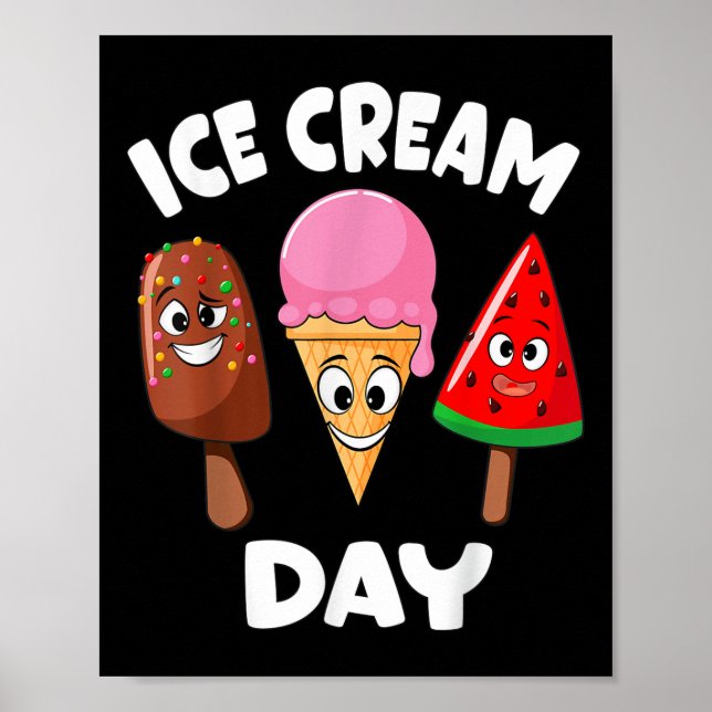 Ice Cream Day Summer Party Ice Cream Maker Kids To Poster (Front)