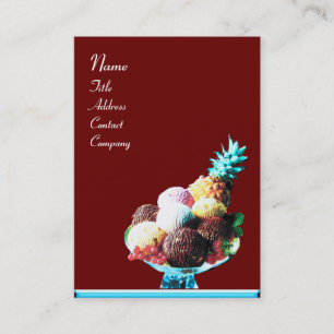 ICE CREAM  - DESERT SHOP,blue red Business Card