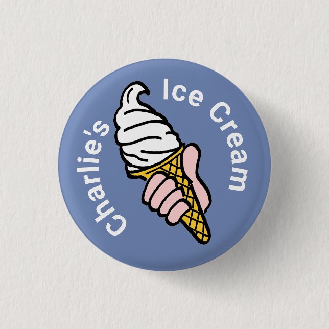 Ice Cream Design for Ice Cream Seller Button (Front)