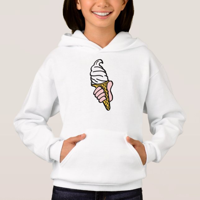 Ice Cream Design with Ice Cream Cone or Cornet Hoodie (Front)