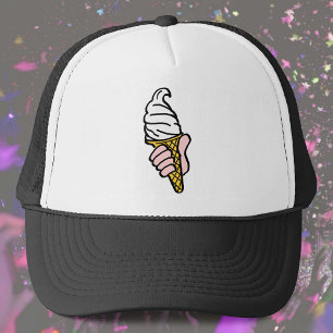 Ice Cream Design with Ice Cream Cone or Cornet Trucker Hat