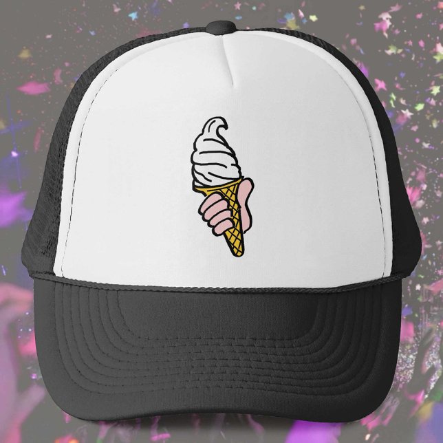 Ice Cream Design with Ice Cream Cone or Cornet Trucker Hat (Creator Uploaded)