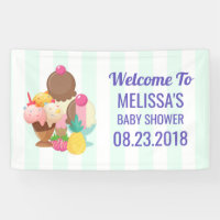 Ice Cream Desserts Baby Shower Welcome Banner