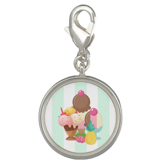 Ice Cream Desserts Neopolitan Flavors Charm (Front)