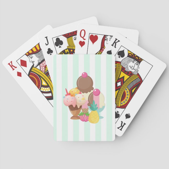Ice Cream Desserts Neopolitan Flavors Poker Cards (Back)