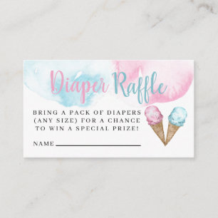 Ice cream diaper raffle Enclosure Card. Card