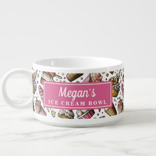 Ice Cream Doodle   Personalized  Ice Cream Bowl