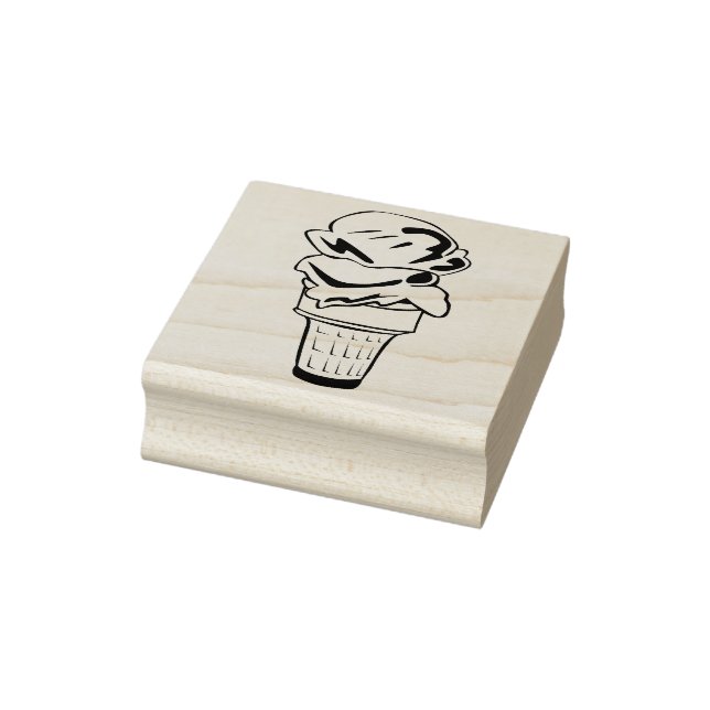 Ice Cream double scoop ! Rubber Stamp (Stamp)