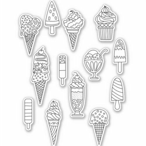 Ice Cream Drawing Sticker