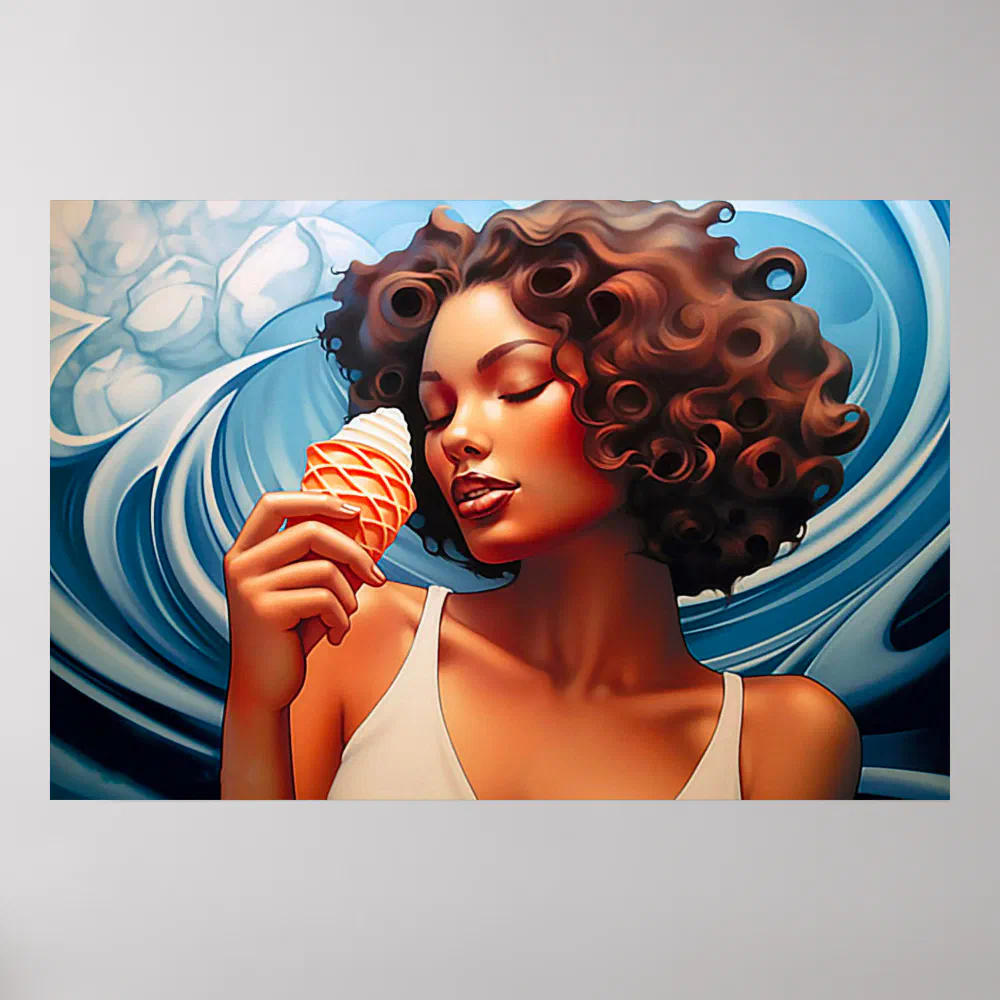 Ice Cream Dream airbrush art Poster