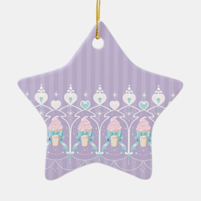 Ice Cream Dream - Lavender Ceramic Ornament (Front)