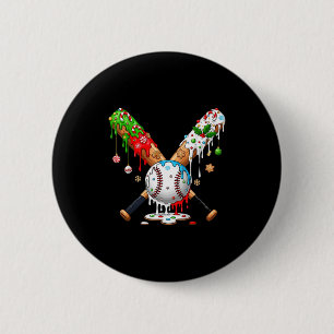 Ice Cream Drip Baseball Christmas Xmas Pajama Kids Button