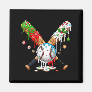 Ice Cream Drip Baseball Christmas Xmas Pajama Kids Magnet