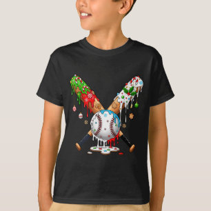 Ice Cream Drip Baseball Christmas Xmas Pajama Kids T-Shirt