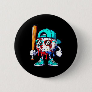 Ice Cream Drip Baseball Sts Baseball Lifestyle Boy Button