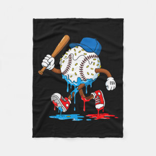 Ice Cream Drip Baseball Sts Baseball Lifestyle Boy Fleece Blanket
