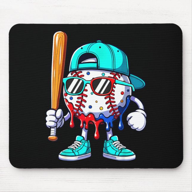 Ice Cream Drip Baseball Sts Baseball Lifestyle Boy Mouse Pad (Front)