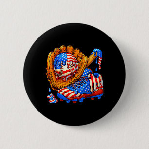 Ice Cream Drip Baseball Stuff American Flag for Button