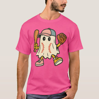 Ice Cream Drip Ghost Baseball Spots Baseball Drip T-Shirt