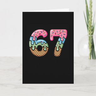 Ice Cream Drip Meme Funny Six Seven 67 Present Card