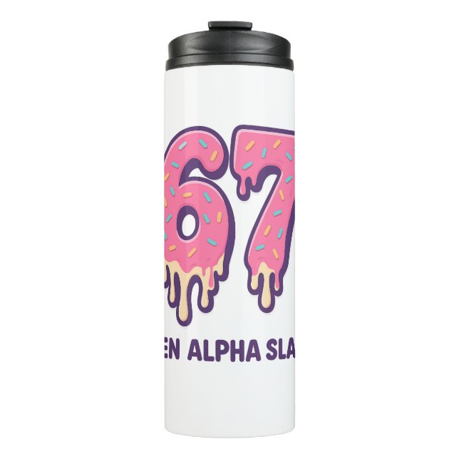 Ice Cream Drip Meme Gen Alpha 67 Thermal Tumbler (Front)