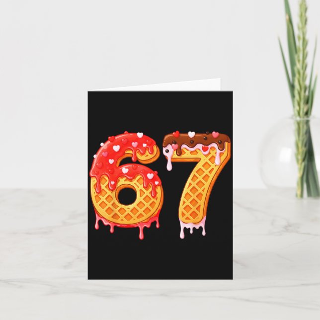Ice Cream Drip Six Seven 67 Valentines Day For Men Card (Front)