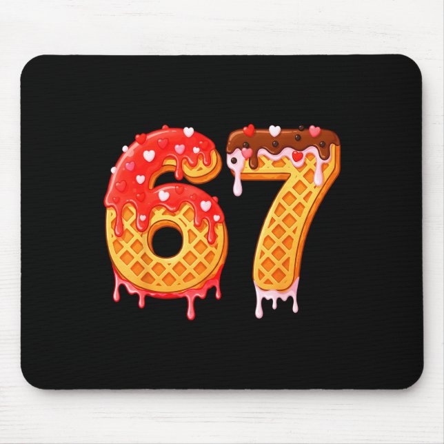 Ice Cream Drip Six Seven 67 Valentines Day For Men Mouse Pad (Front)