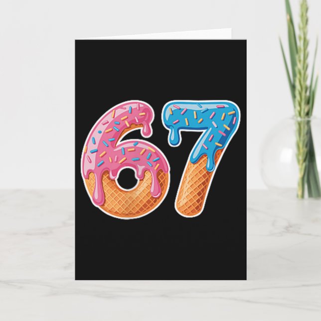 Ice Cream Drip Six Seven 6 7 Meme 67  Card (Front)