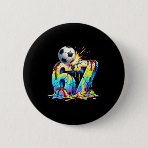 Ice Cream Drip Soccer 67 Six Seven Funny Gen Alpha Button