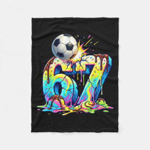Ice Cream Drip Soccer 67 Six Seven Funny Gen Alpha Fleece Blanket