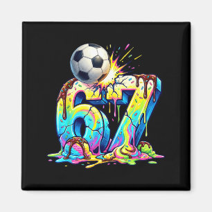 Ice Cream Drip Soccer 67 Six Seven Funny Gen Alpha Magnet