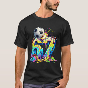 Ice Cream Drip Soccer 67 Six Seven Funny Gen Alpha T-Shirt
