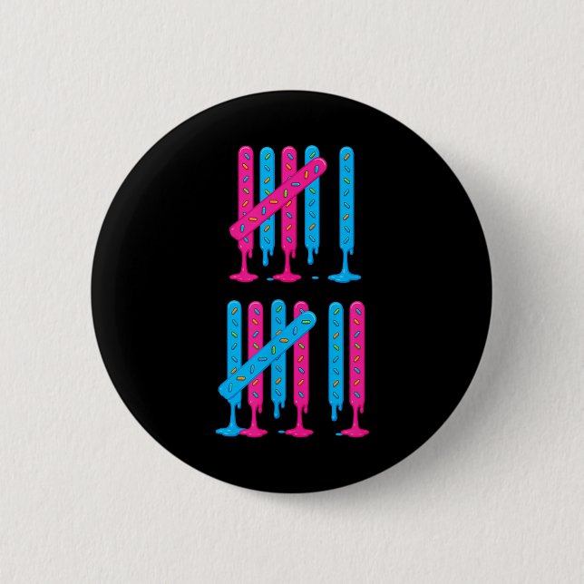 Ice Cream Drip Tally Marks 67 Meme Counting 6 7 Br Button (Front)