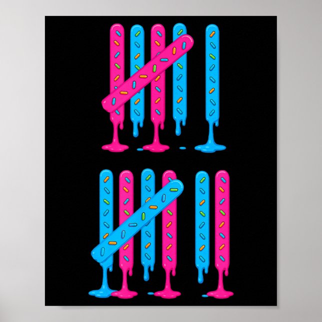 Ice Cream Drip Tally Marks 67 Meme Counting 6 7 Br Poster (Front)