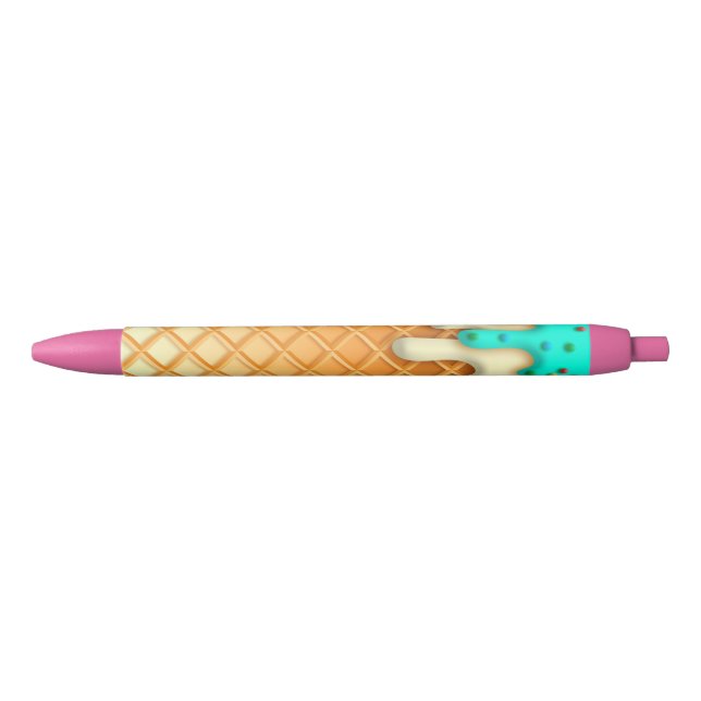 Ice Cream Drip Waffle Cone Mint With Sprinkles Pen (Front)
