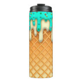 Ice Cream Drip Stainless Steel 20oz Tumbler/ Waffle Cone Chocolate