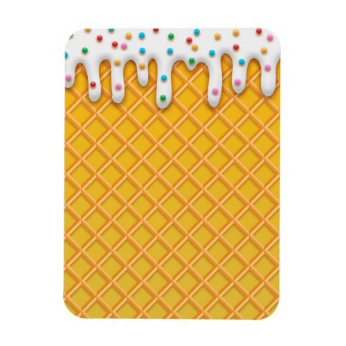 Ice Cream Drip Waffle Cone With Sprinkles Magnet