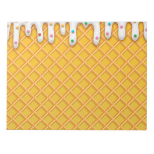 Ice Cream Drip Waffle Cone With Sprinkles Notepad