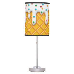 Ice Cream Drip Waffle Cone With Sprinkles Table Lamp