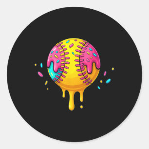 Ice Cream Drip With Sprinkles Softll Drip For Girl Classic Round Sticker