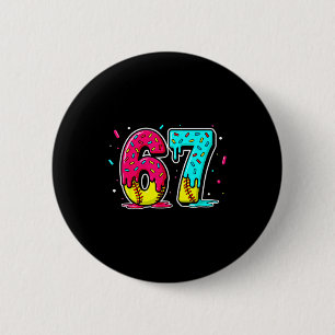 Ice Cream Dripng Softball Drip Funny 6 7 Six Seven Button