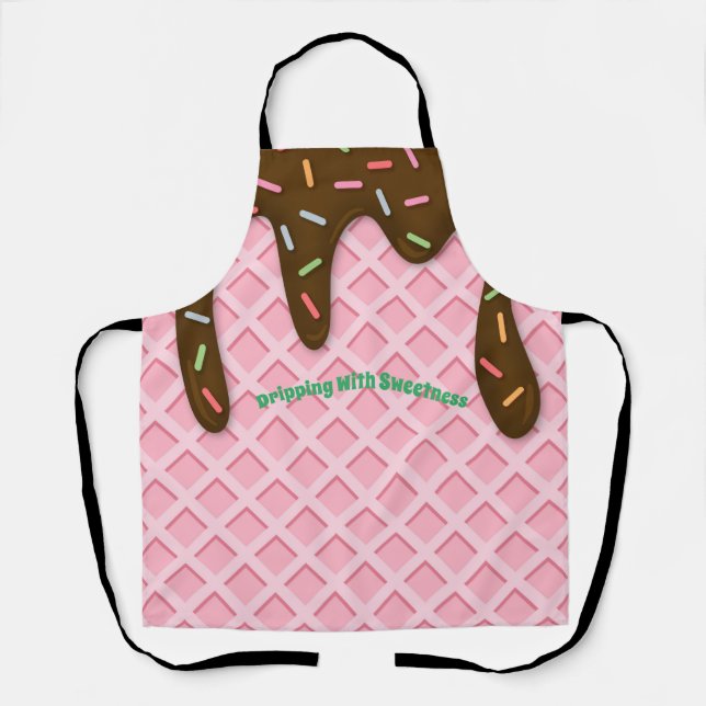 ICE CREAM DRIPPING CONEAll-Over Print Apron (Front)
