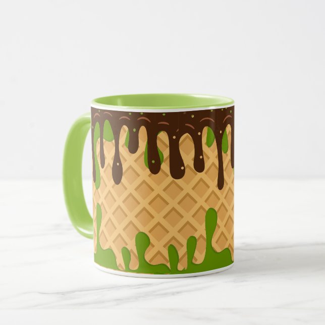 Ice Cream,Dripping  Matcha Choco Bliss , Modern  Mug (Front Left)