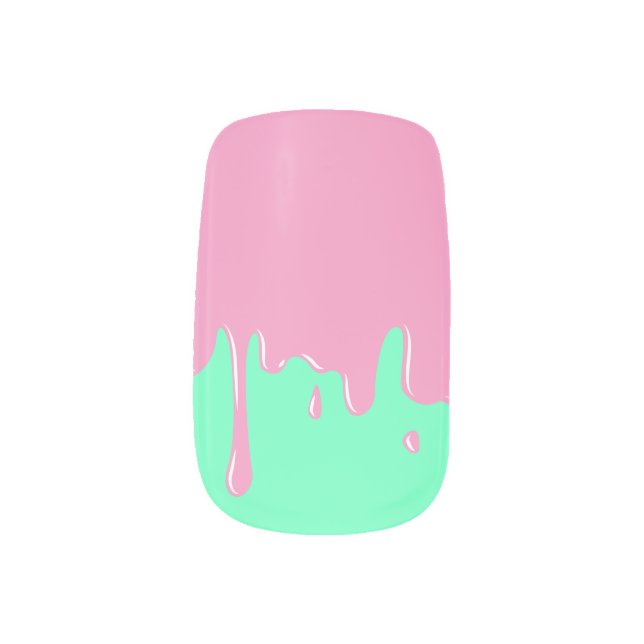 Ice Cream Drips Nail Art (Left Thumb)
