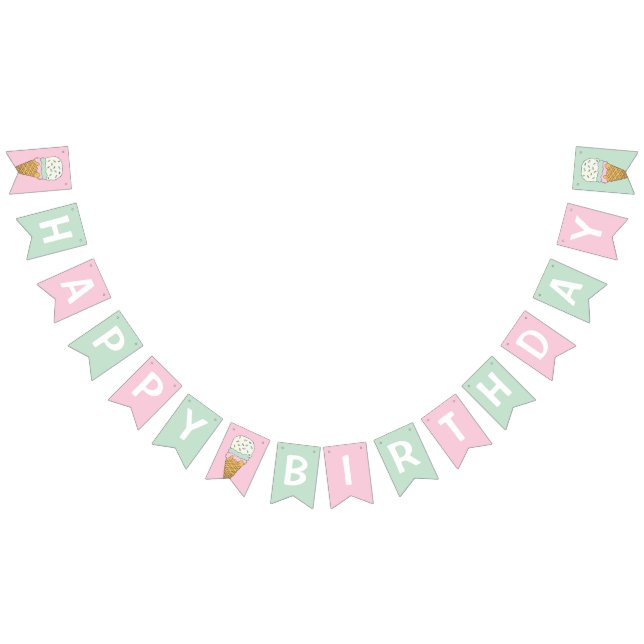 Ice Cream Event Celebration Ice Cream The Social Bunting Flags (All)