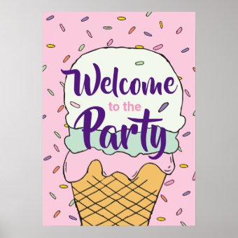 Ice Cream Event Celebration Ice Cream The Social Poster | Zazzle