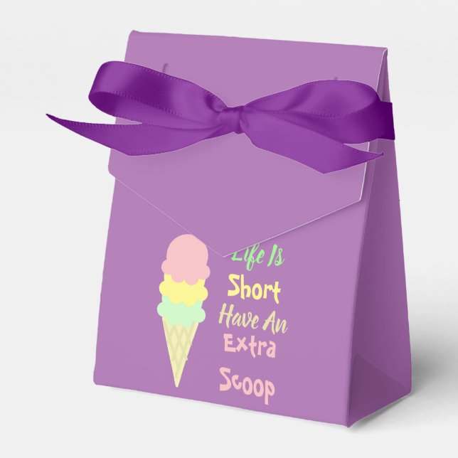 Ice Cream Extra Scoop Favor Boxes (Front Side)
