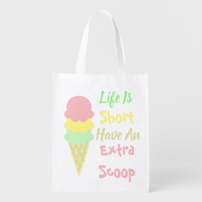 Ice Cream Extra Scoop Grocery Bag (Front)